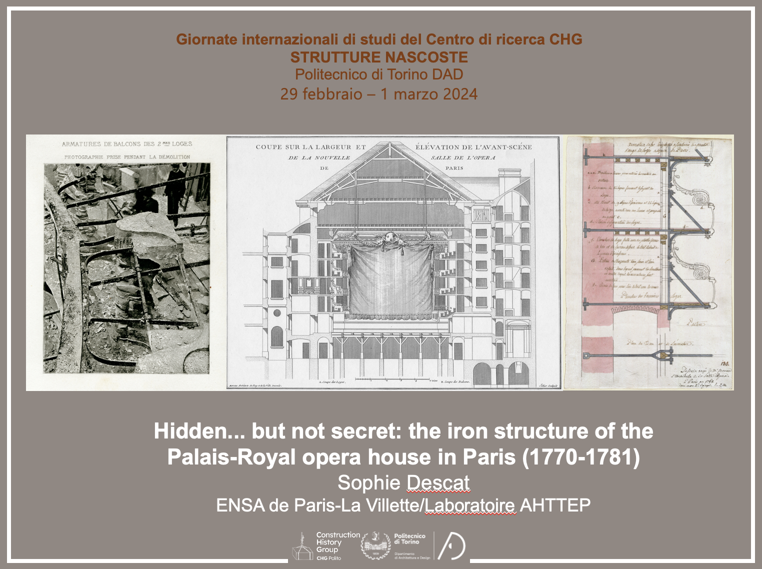 Hidden... but not secret : the metal structure of the Palais-Royal opera house in Paris (1770-1781)